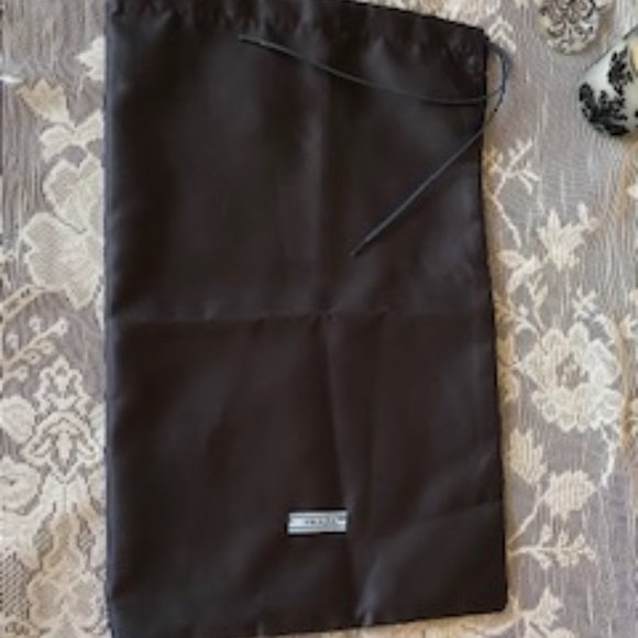Prada Handbags - Prada Black Silky Drawstring Dust Bag w/Leather Ties